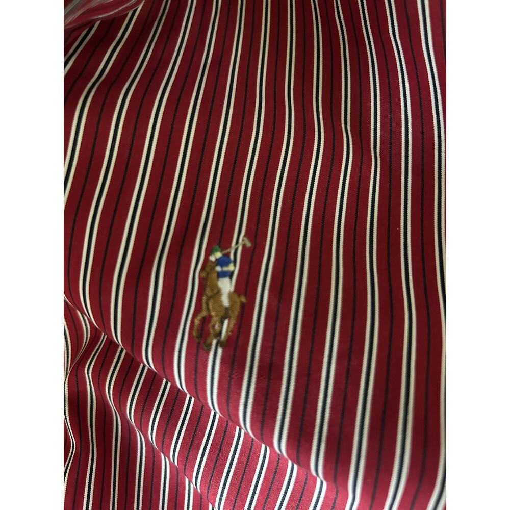 Lauren Ralph Lauren Red and White Striped Button-Down Shirt - Picture 6 of 6